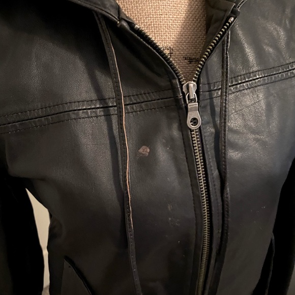 Leather Hooded Jacket - Picture 3 of 3